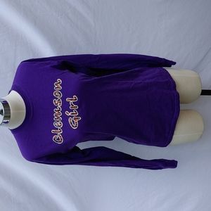 Game day t-shirt, Ladies Clemson Girl long sleeve t-shirt, S, purple and orange